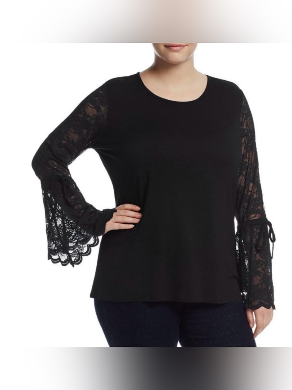 Vince Camuto Lace Bell Sleeve Whimsigoth Top